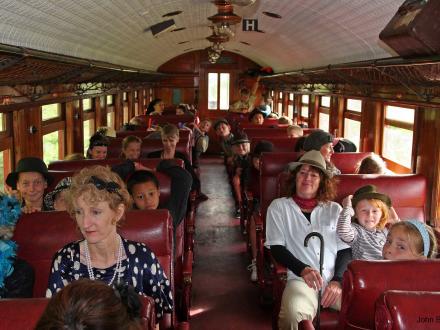 art deco train passengers