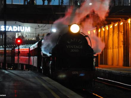 night steam train wellington station