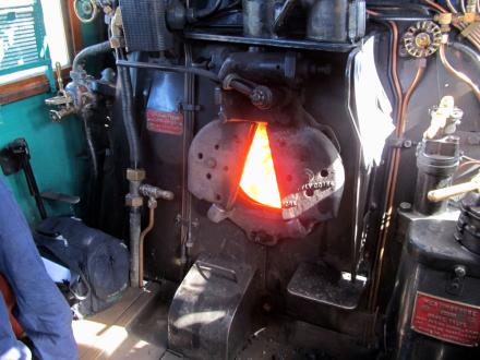 steam engine cab firebox