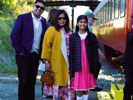 High Tea guests alongside train